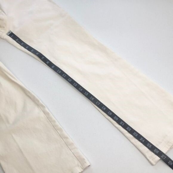 St John Sport Jean Creamy Ankle Length Flare/Boot Leg Zip Fly Classic Denim - Picture 11 of 13